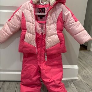 Arctic Quest Girl’s Bib Snow Pants and Ski Jacket Water-Resistant Snowsuit. 3T.